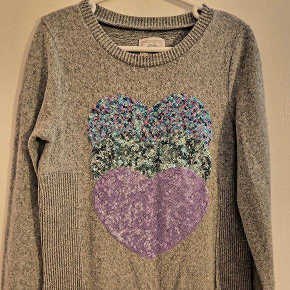 Colortree, 3 Sequin Hearts Pullover Sweater, Girls 10/12 - Picture 1 of 5